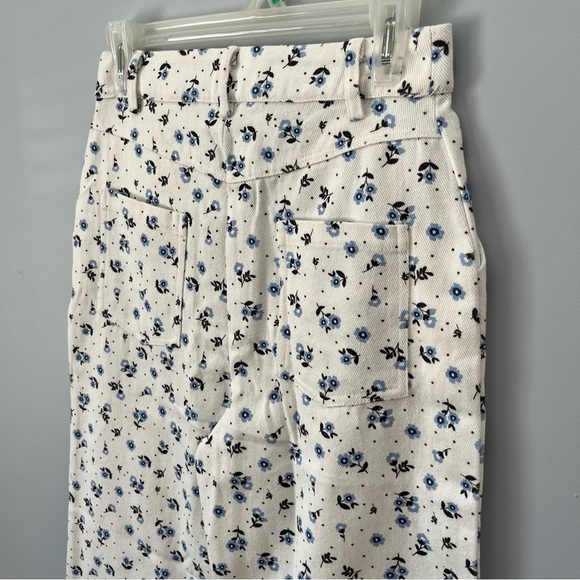 Lulus Everyday Personality Ivory Floral Print Twill High Rise Pants Size S NWT - Picture 15 of 16